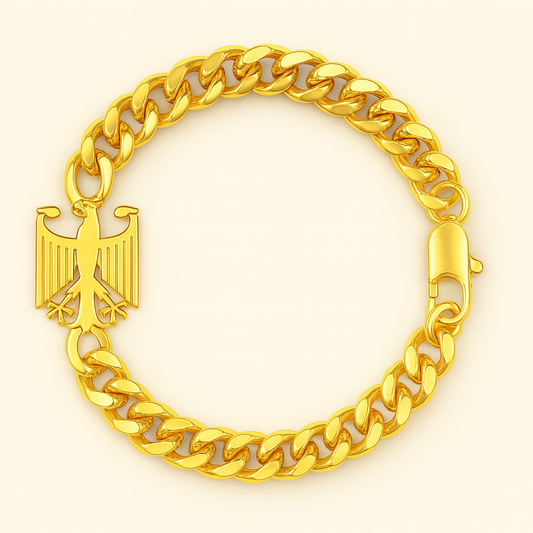 Deutschland Armband mit vergoldetem Edelstahl und Bundesadler