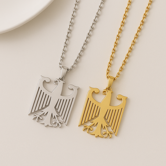 Deutschland Halskette mit Bundesadler Anhänger in Gold und Silber