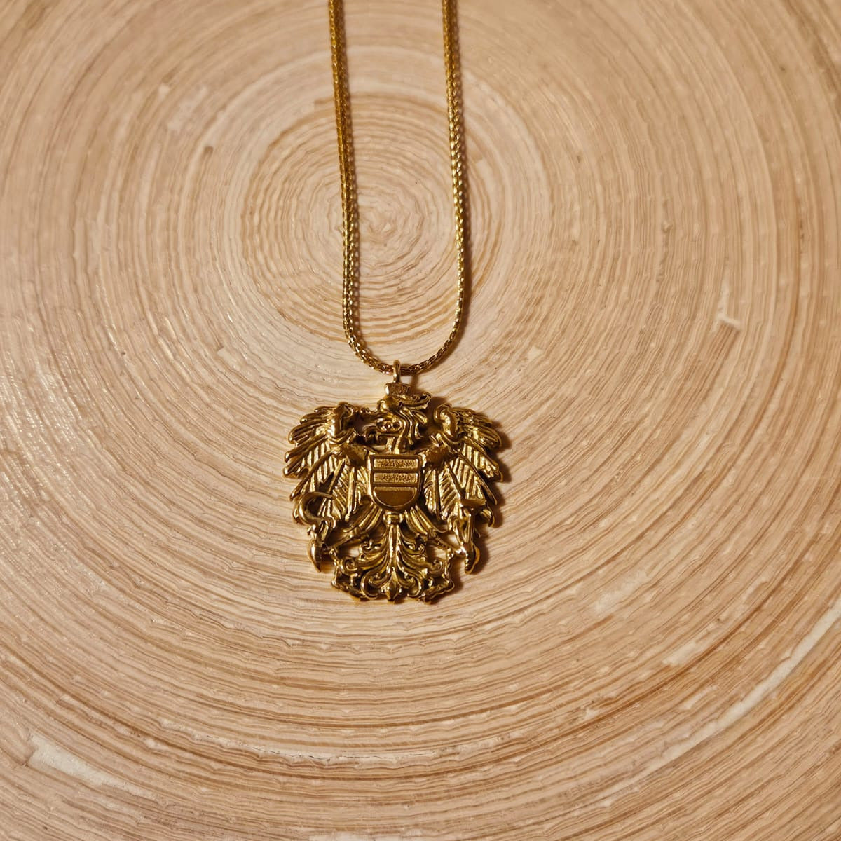 Goldene Österreich Wappen Halskette – Doppeladler Anhänger
