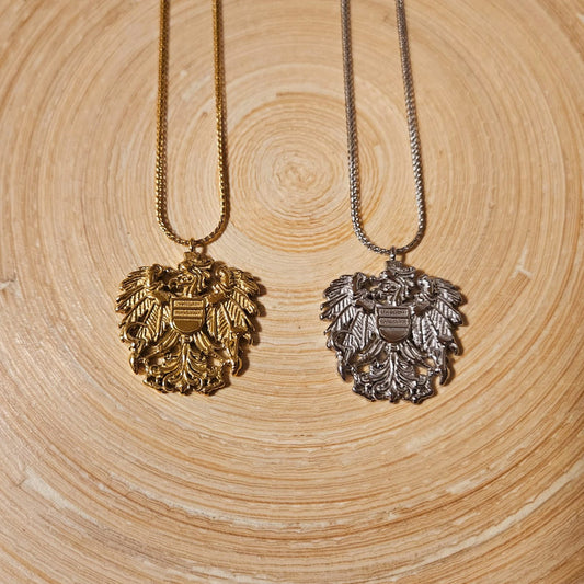 Österreich Doppeladler Halskette aus Edelstahl in Gold und Silber