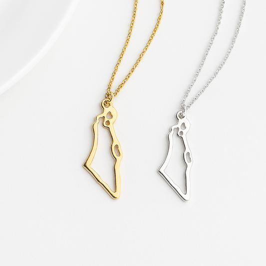 Palästina Halskette im Outline-Design in Gold und Silber