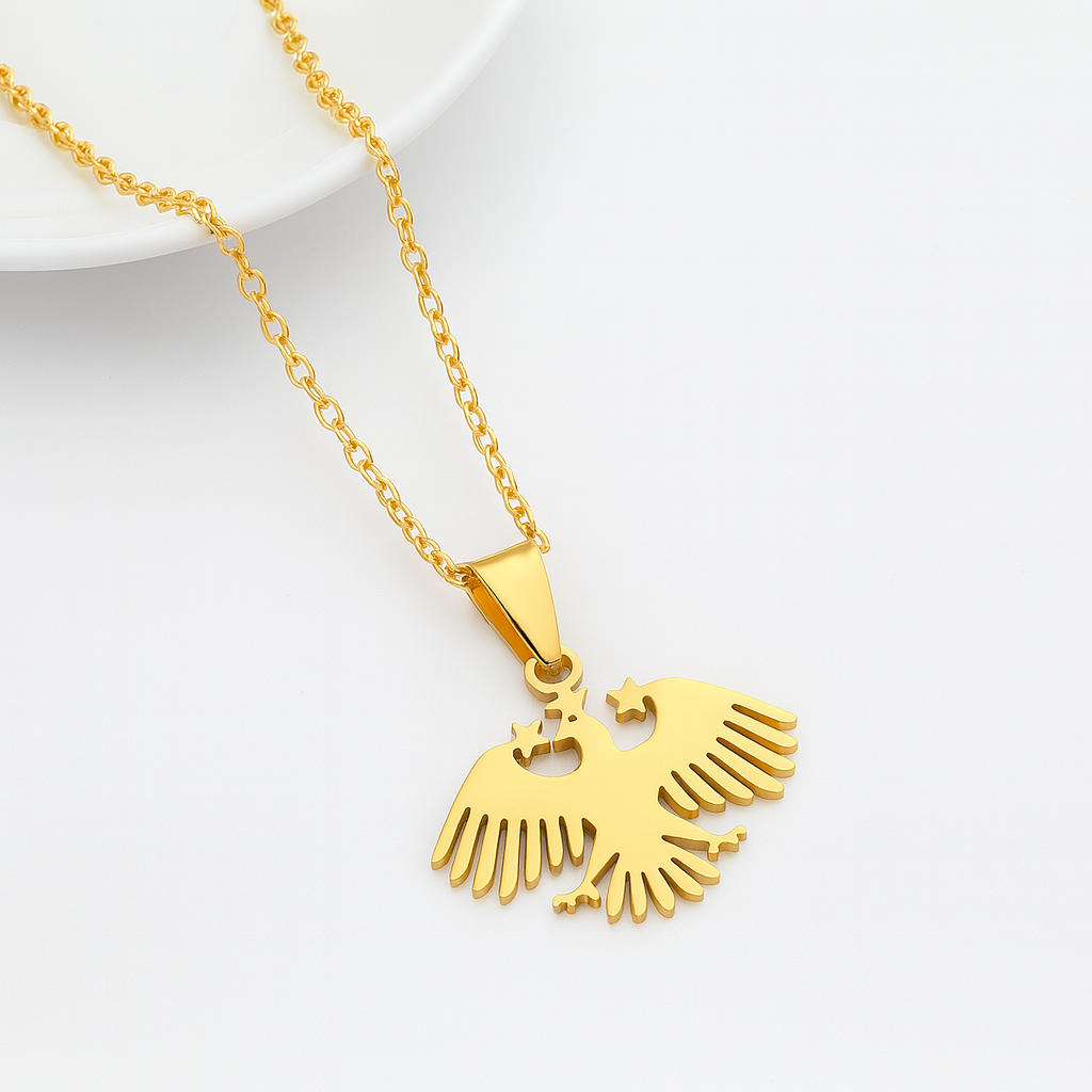 Goldene Syrien Halskette mit Wappen und Doppeladler